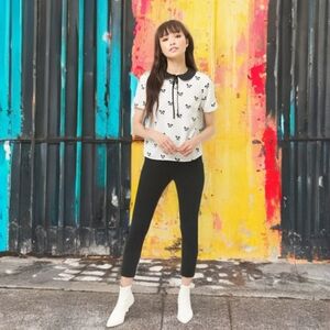 Babydoll bows FOREVER 21 top SMALL